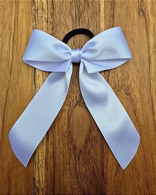 Laço de Cabelo Branco Fofo Elástico Xuxinha Feito no Cetim