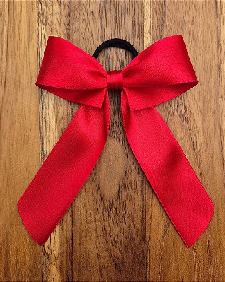 Laço de Cabelo Vermelho Fofo Xuxinha Elástico Feito no Cetim