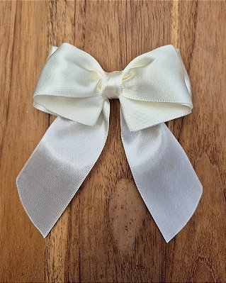 Laço de Cabelo Virginia Fofinho Off White Tom Pérola Cetim