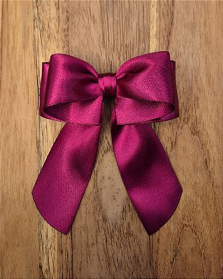 Laço de Cabelo Virginia Fofinho Vinho Cetim Bico de Pato