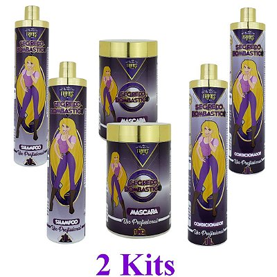 Segredo Bombástico 2 Kits  Profissional 1L Para Revenda Fio Nos Trinks