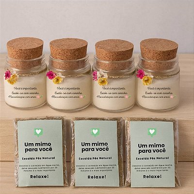 Kit Lembrancinha Escalda Pés e Mini Vela - Zen