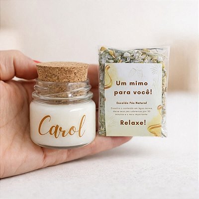 Kit Lembrancinha Escalda Pés e Mini Vela - Zen