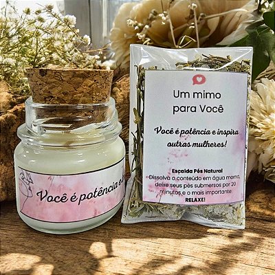 Kit Lembrancinha Escalda Pés e Mini Vela - Zen