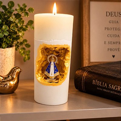 Vela Nossa Senhora Aparecida Oratório - Artesanal