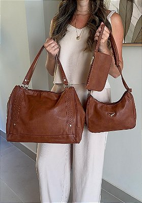 Conjunto 3 em 1 - Bolsa Grande, Bolsa de Ombro e Clutch