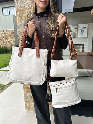 Bolsa Tote com Detalhe Trançado