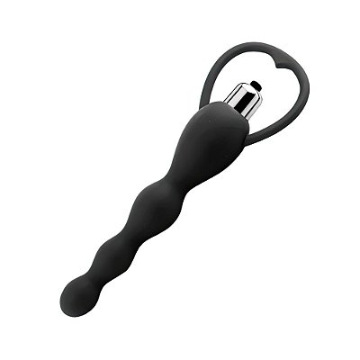 Plug Anal com Vibro Feito em Silicone Cirúrgico de Toque Macio e Aveludado - PL069 - Cor:Preto
