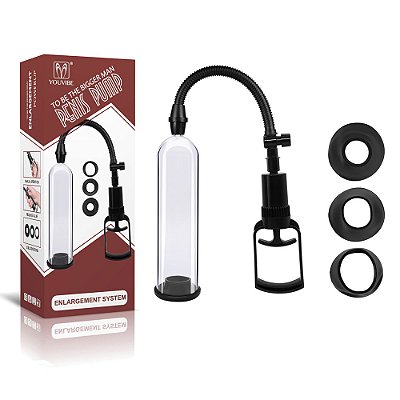 Bomba Peniana Manual com 3 Anéis Penis Pump - BB014