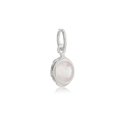 Pingente Embutido 6mm - Rosa Leitoso - Prata 925 (Contém 5 Peças)