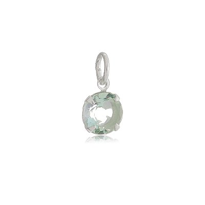 Pingente Redondo 6mm - Verde Paraíba - Prata 925 (Contém 5 Peças)CRAV.