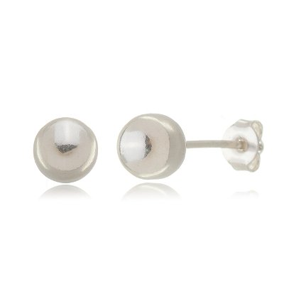 Cartela de brincos bolinha 8mm - Prata 925 (12 pares)