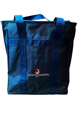 Bolsa Azul Para 6 Garrafas Com Zíper C/ Logo
