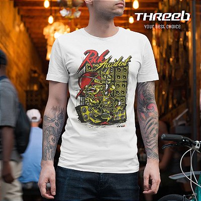 Camiseta Threeb Branca Rock Acident