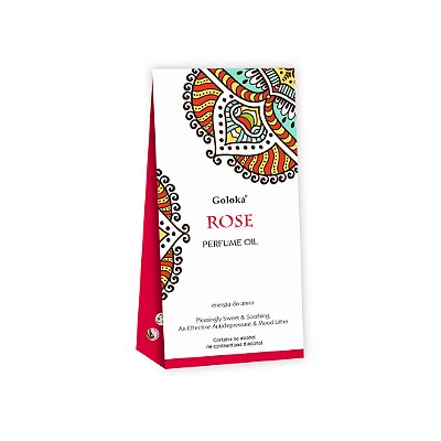 Perfume Indiano Rosa - Goloka - 10ml - Para Pele e Difusor.