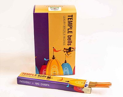 Incenso Indiano Massala - Patchouli e Nag Champa - Temple Bells -  Namaste India