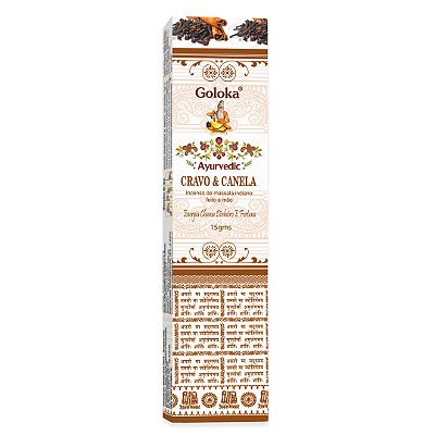 Incenso Goloka Ayurvedic Cravo e Canela - 15g