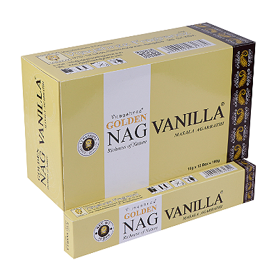 Incenso Indiano Golden Nag Vanilla - Box Com 12