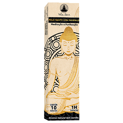 Incenso Natural Vila Zen - Palo Santo com Sândalo - Meditação e Purificação