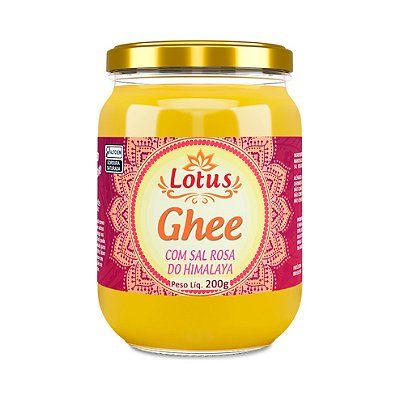 Manteiga Ghee com sal Rosa 200g Lotus - Zero Lactose