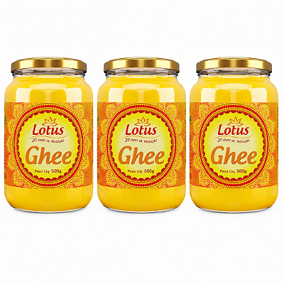 Kit 3 Ghees Lotus Tradicional 500g Zero Lactose