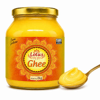 Manteiga Ghee Lotus 2KG Zero Lactose Ayurveda