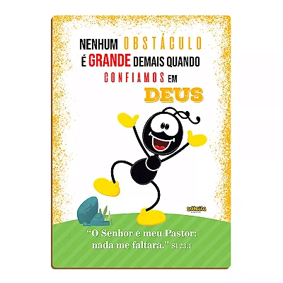Placa MDF -  Nenhum Obstáculo é Grande - Smilinguido