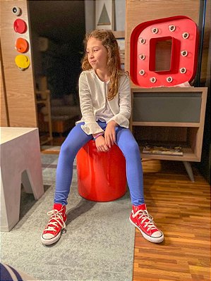 Legging Infantil Menina Algodão Azul Carbono