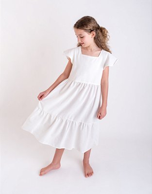 Vestido Infantil Linho Off