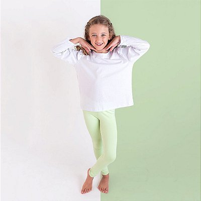 Legging Infantil Menina Suplex Verde Menta