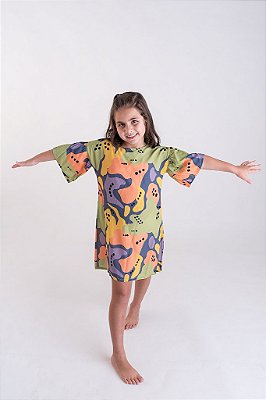 Vestido Infantil Estampado Camuflado