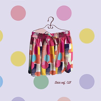 Saia Infantil Estampada Geométrica
