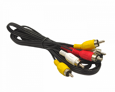 Cabo Auxiliar Audio 3RCA+3RCA / 1,5 Metros MaxMidia MA-30857-31