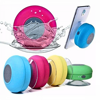 MINI Caixa de Som Bluetooth COLOR À Prova D'agua 5W com Ventosa KA-8535 / AL-06 / Y336 (***DISPONÍVEL SOMENTE VERDE, AMARELO E BRANCO)