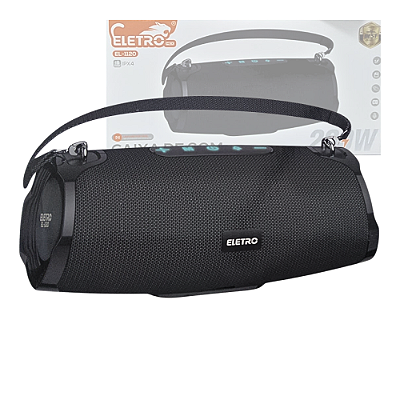 Caixa de Som Bluetooth Portátil LED 200W Prova D'agua com Alça Eletromex EL-1120