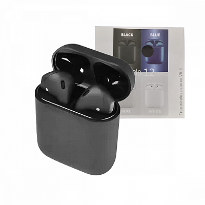 Fone de Ouvido Intra Auricular Bluetooth com Case de Carregamento Altomex i12 (Preto)