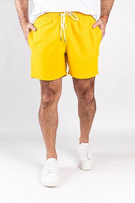 Shorts de Banho Liso Amarelo