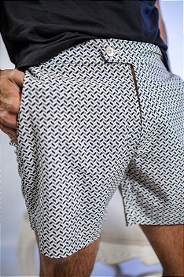 Short Banho Geométrico Multicolorido