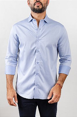 Camisa Arm Collar Pima Azul