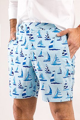 Short de Banho Estampa Barcos