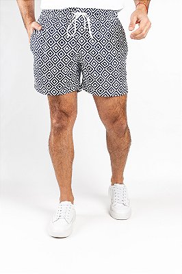 Short de Banho Estampado Geométrico