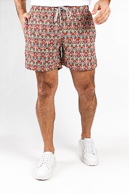 Short de Banho Estampado Arabesco