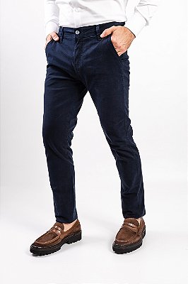 Calça de Sarja Skinny Marinho