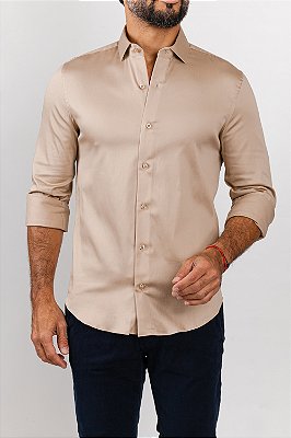 Camisa Arm Collar Bege Champagne