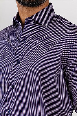 Camisa Arm Collar Marinho Xadrez Rosa e Branco