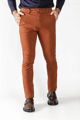 Calça de Sarja Skinny Terracota