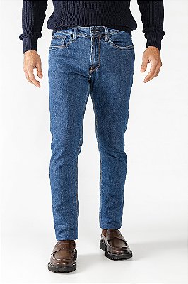 Calça Jeans Slim Lavagem Média