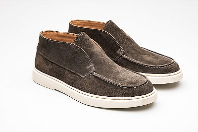 Bota Chukka Slip On de Camurça Cinza