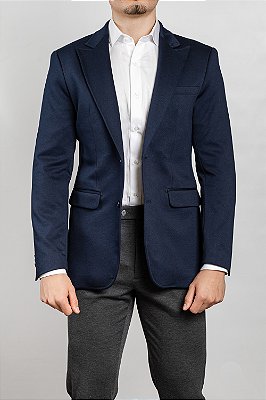 Blazer de Malha Tecnológica Marinho
