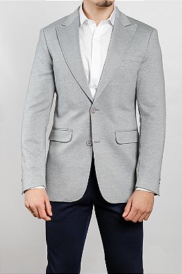 Blazer de Malha Tecnológica Cinza Claro